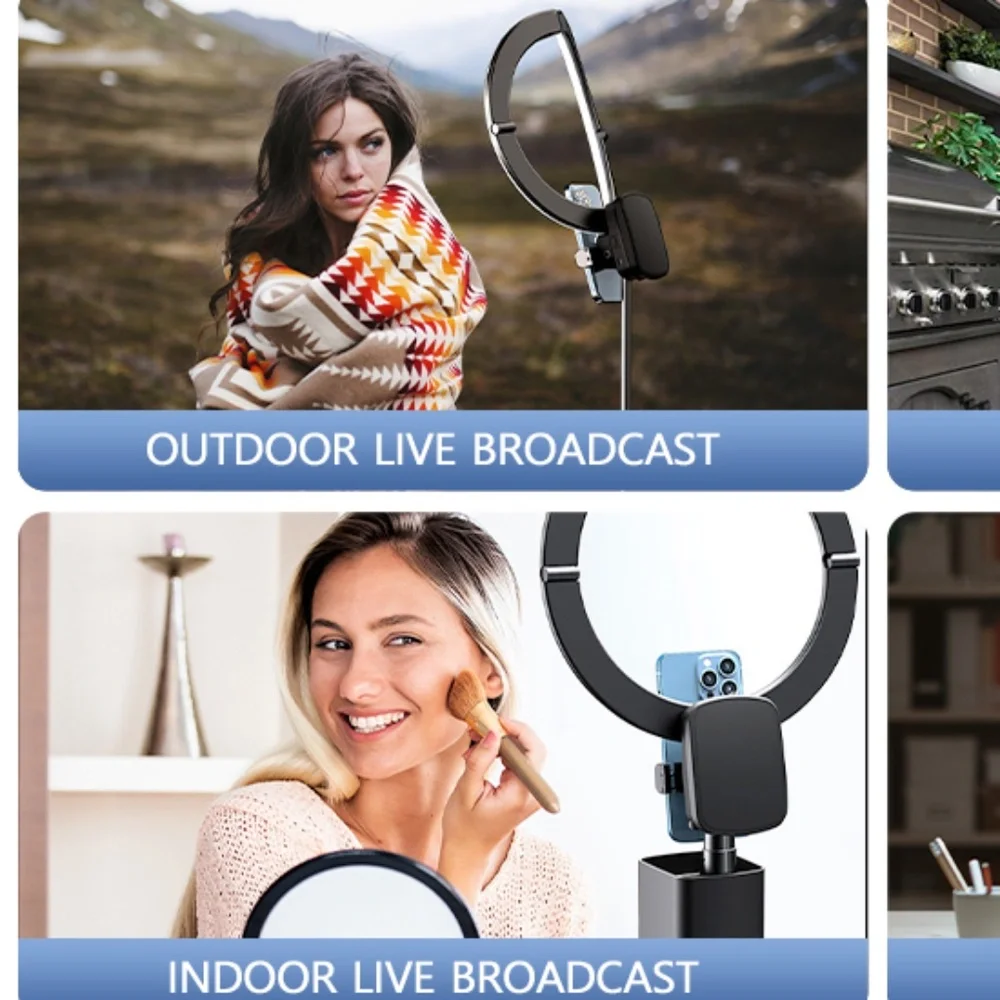 Tycom Ring Light with Tripod Stand and Phone Clip 10.2in/26cm, Selfie Li…